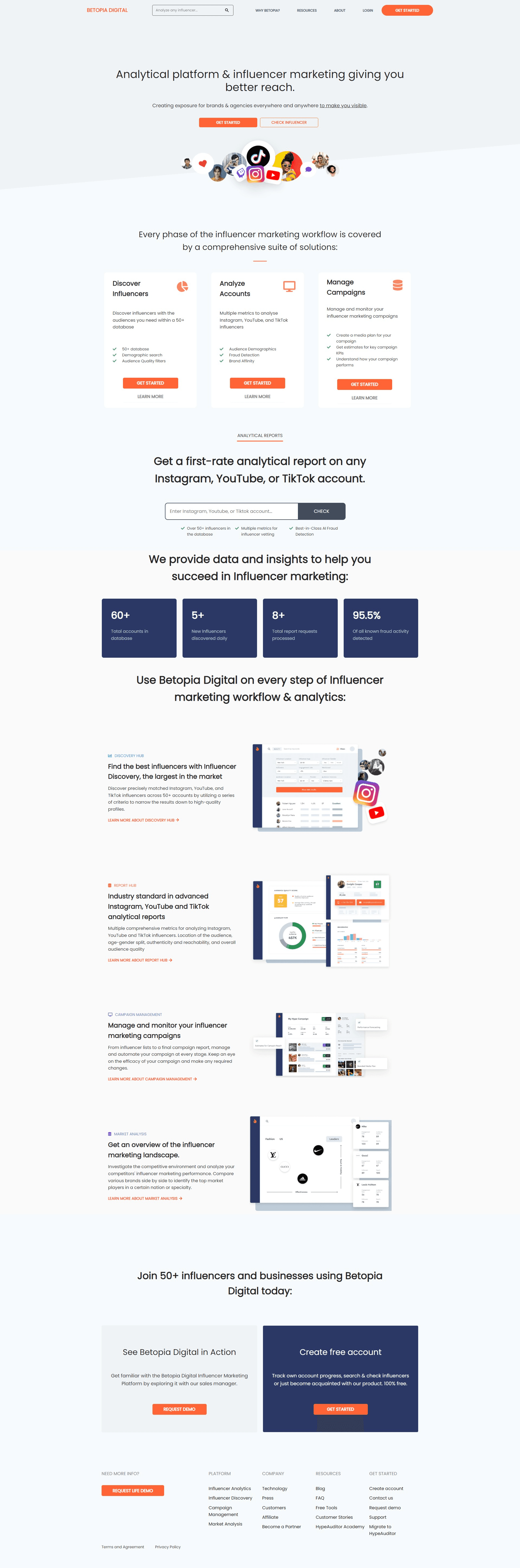 Betopia - Marketting Influencer Website